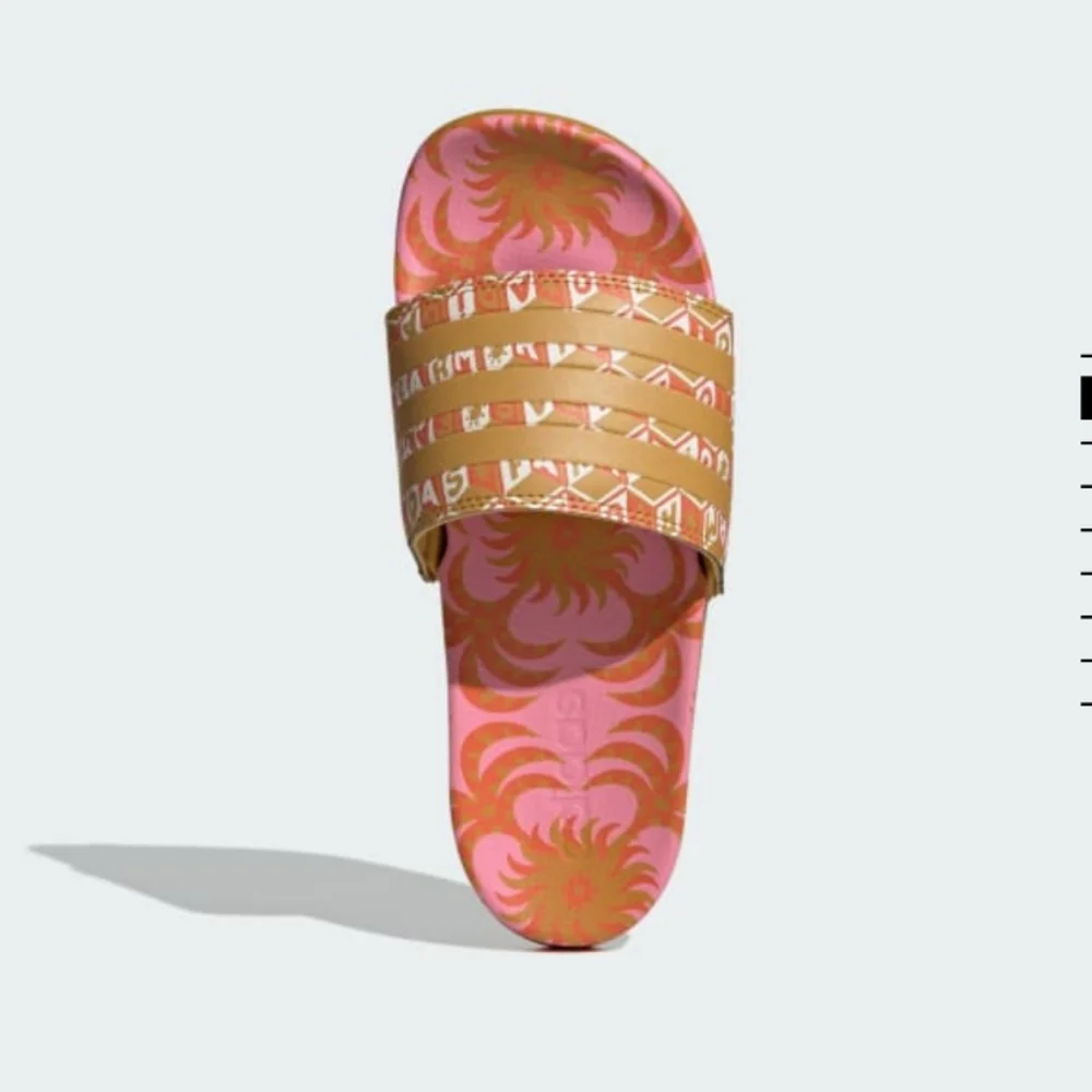 NIB FARM Rio Slide Sandals Adidas Collab Women's Size 11 Pink Abstract Floral